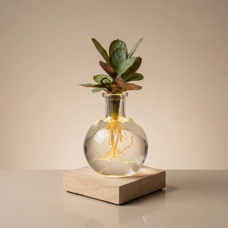 Calathea im Samoa-Glas mit LED-Beleuchtung