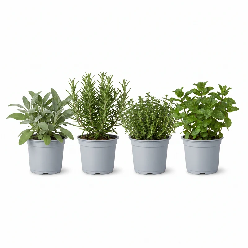 Gartenkräutermischung - 4 Stücke - Ø14cm - ↕18cm