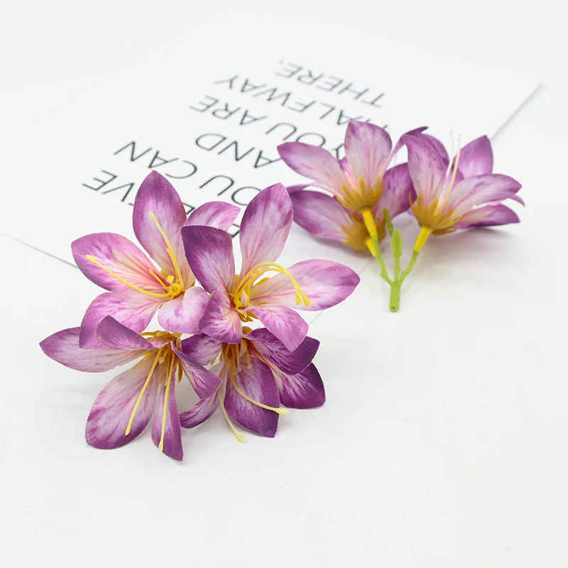 Künstliche Seidenblumen, 3 Bund Roter Judasbaum (12,5 cm), für Hochzeitsdekoration, Geschenkverpackung, DIY-Blumenarrangements