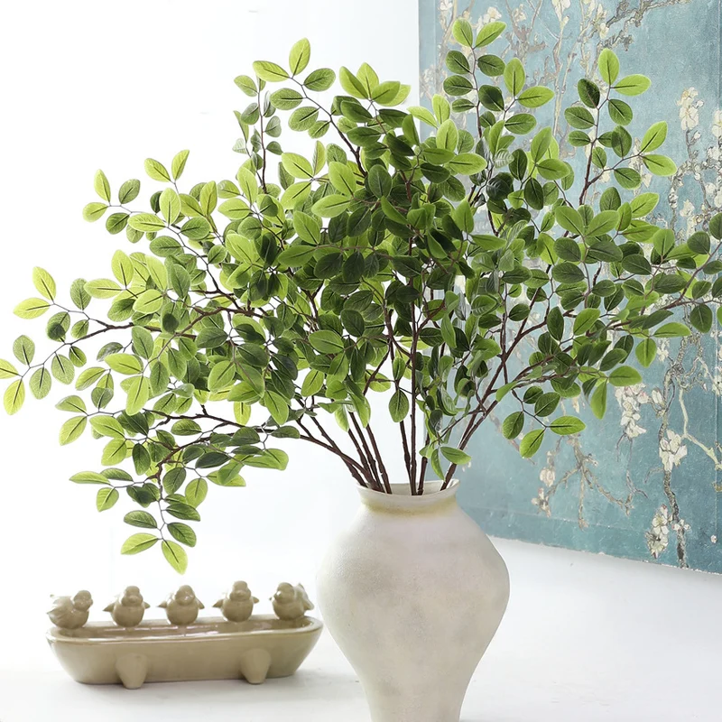 Künstliche Lianenblätter Paulownia 80 cm, ländlich-modern, für Hochzeiten, Schaufenster, Innenraum-Deko, 3 Farben, 32 cm breit, biegbare Stiele
