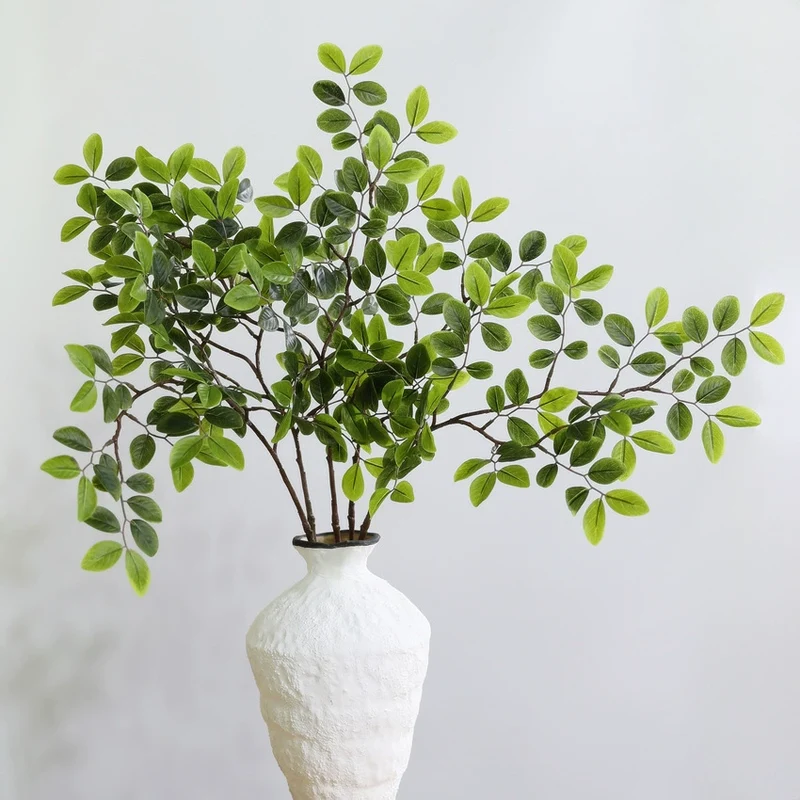 Künstliche Lianenblätter Paulownia 80 cm, ländlich-modern, für Hochzeiten, Schaufenster, Innenraum-Deko, 3 Farben, 32 cm breit, biegbare Stiele