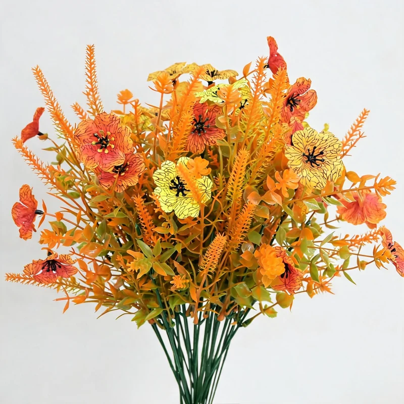 Künstliche Eukalyptus-Zweige, 32 cm, PE/PVC, 10er Pack, für Innendekoration, Hochzeiten, Einzelhandel