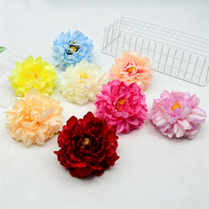Künstliche Seiden-Pfingstrose Blütenköpfe 14 cm Ø – 3 Stück pro Pack, Hochzeit Dekoration, DIY Girlanden, Tischdekoration, Brautaccessoires