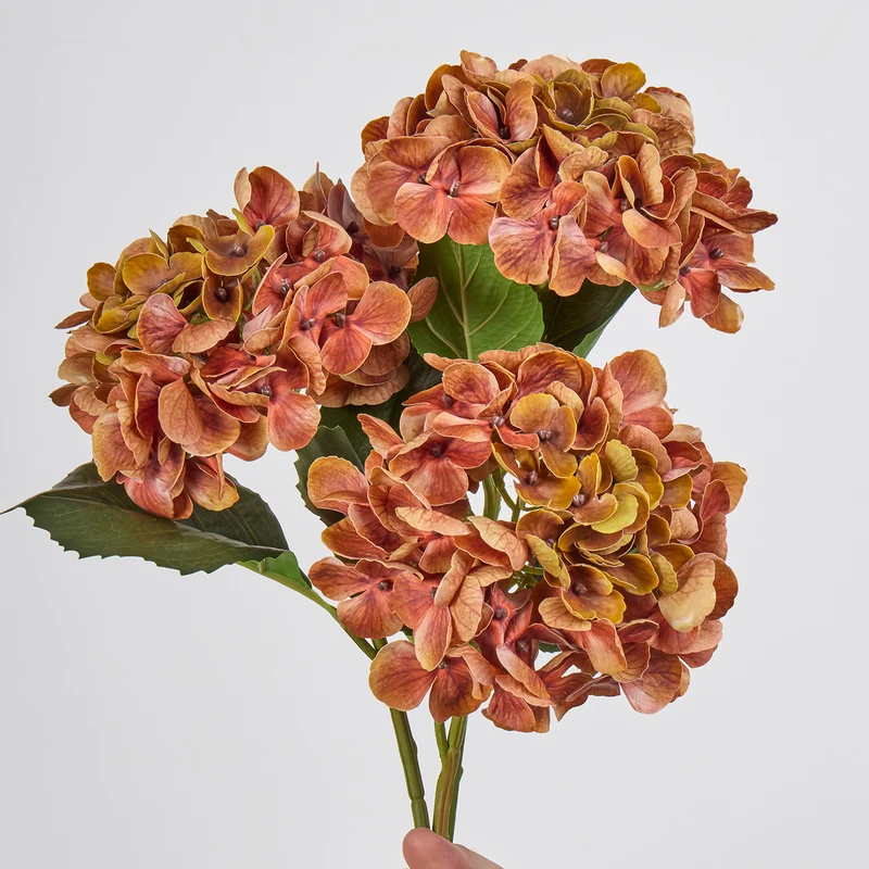 Künstliche Hortensie Einzelstiel 40 cm, 15 cm Blüte, Hochwertig für Hochzeit, Hotel, Dekoration, Gewerbe, Innenraum