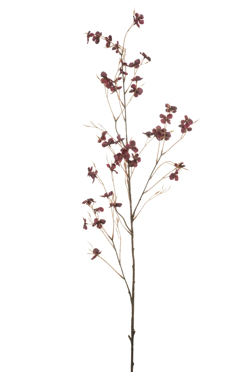 Hortensienblüte künstlich 110 cm - 1 Zweig - Bordeaux