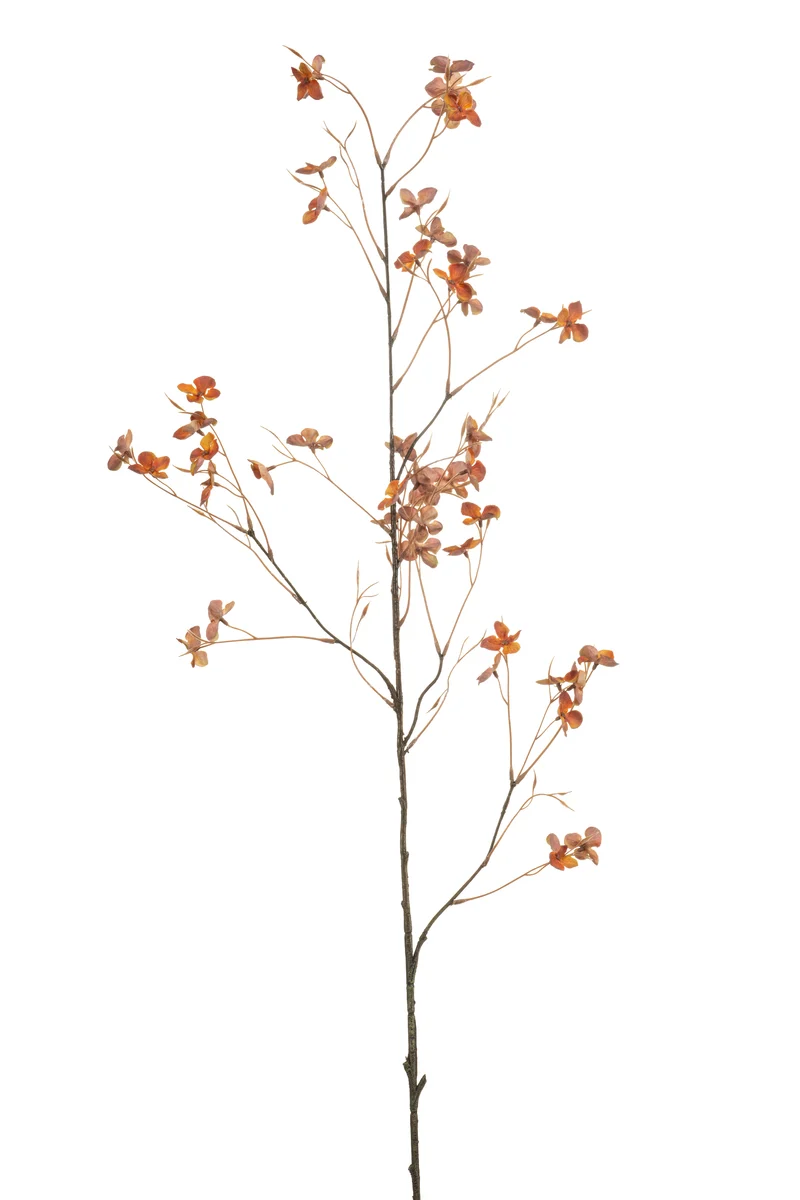 Hortensienblüte künstlich 110 cm - 1 Zweig - Orange