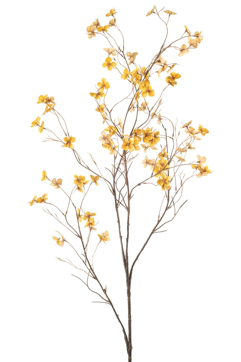 Hortensienblüte künstlich 117 cm - 1 Zweig - Ocker