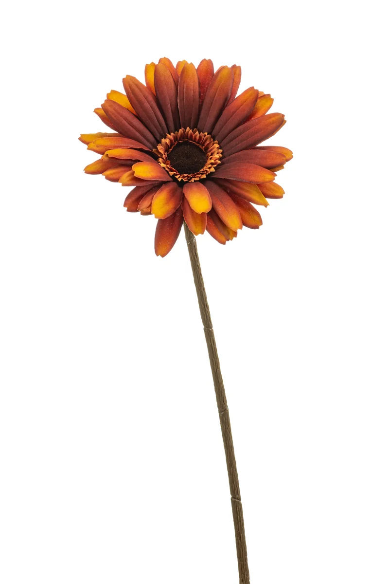 Gerbera künstlich 58 cm - 1 Stiel - Dunkelorange