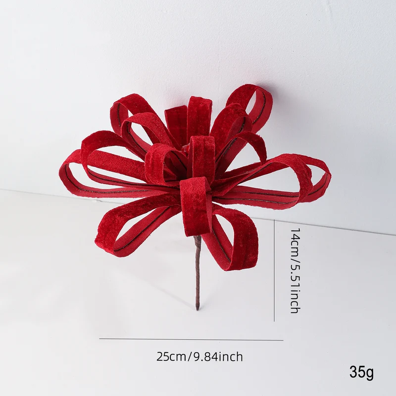 Künstliche Weihnachtsblume mit roten Beeren, 25 cm, Stoffblume, festliche Deko für Floristik, Hochzeit, Laden, Café