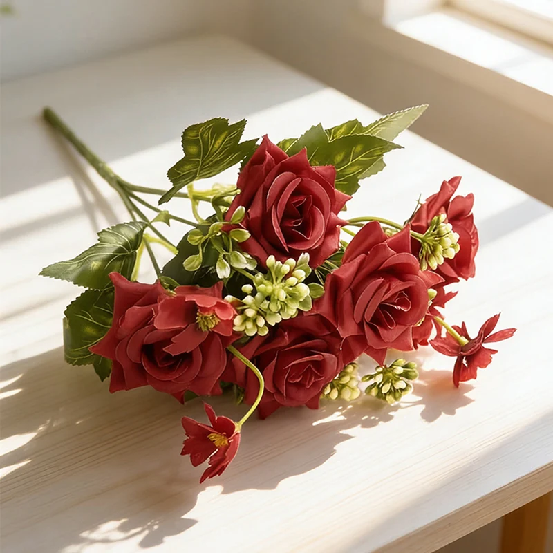 Künstliche Rose, 29 cm, gemischte Materialien – Hochwertige Dekoration für Hochzeit, Hotel, Gastronomie, Innenraumgestaltung
