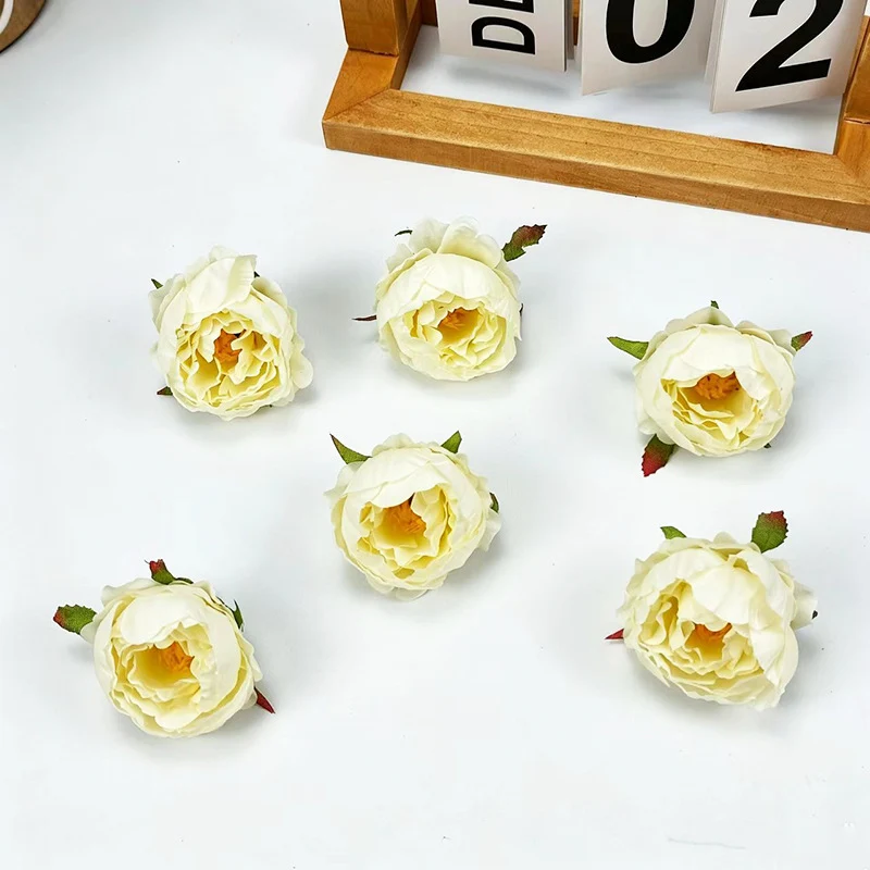 Künstliche Pfingstrosen & Rosen aus Seide, 5 cm, 10 Stück, Hochzeit Dekoration, Floristik, DIY Bastelzubehör, Grabgestaltung, Innenraum