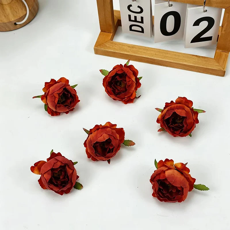 Künstliche Pfingstrosen & Rosen aus Seide, 5 cm, 10 Stück, Hochzeit Dekoration, Floristik, DIY Bastelzubehör, Grabgestaltung, Innenraum