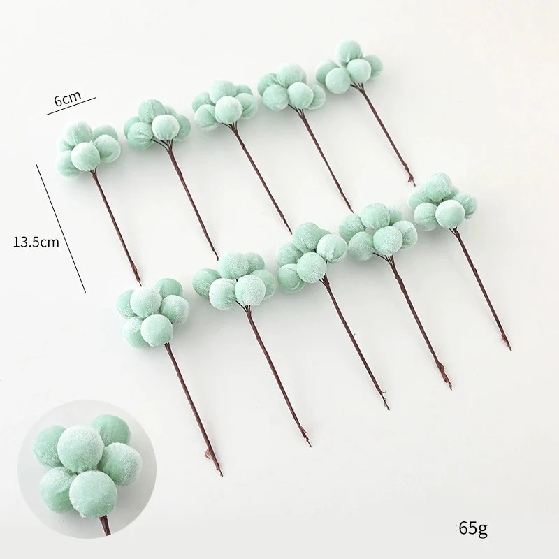 Weihnachts-Deko Zweige aus Samt, 10er Set (13,5 cm Länge, 6 cm Blütendurchmesser) für Baum, Gestecke, Kränze, Hochzeiten & Schaufenster
