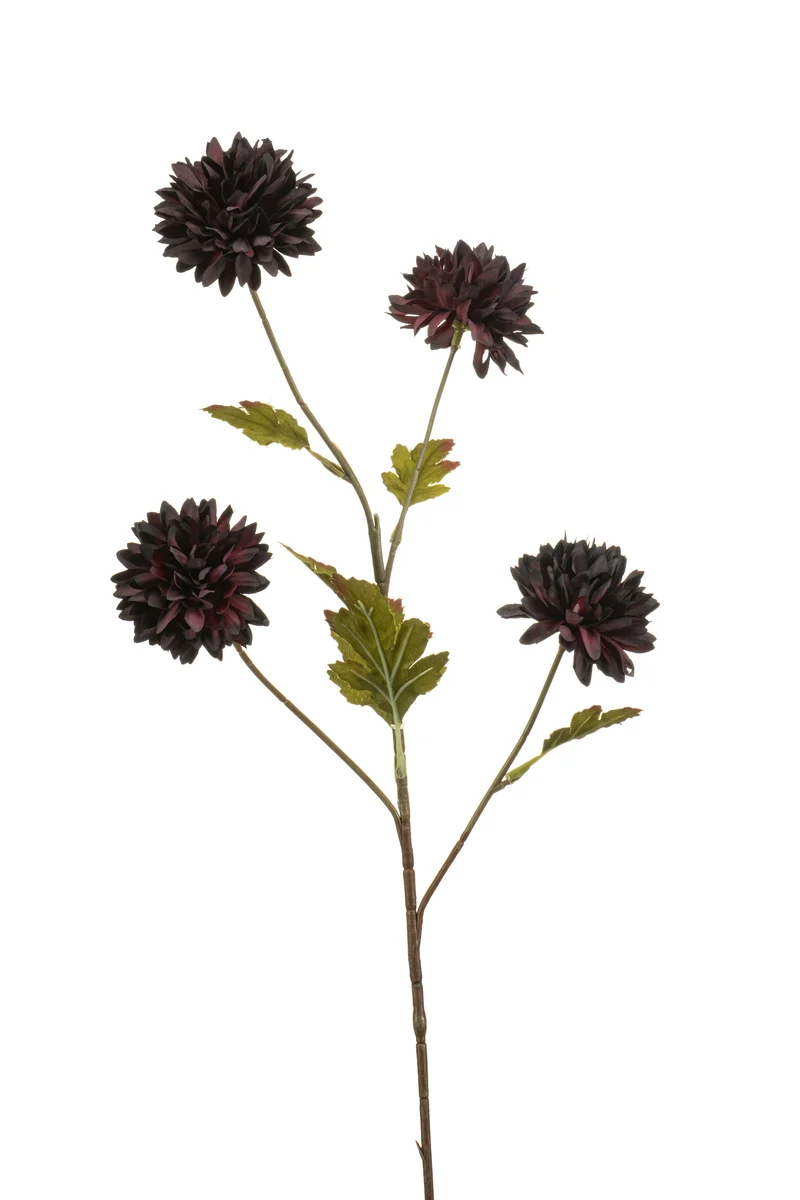 Chrysantheme künstlich 68 cm - 1 Stiel - Bordeaux
