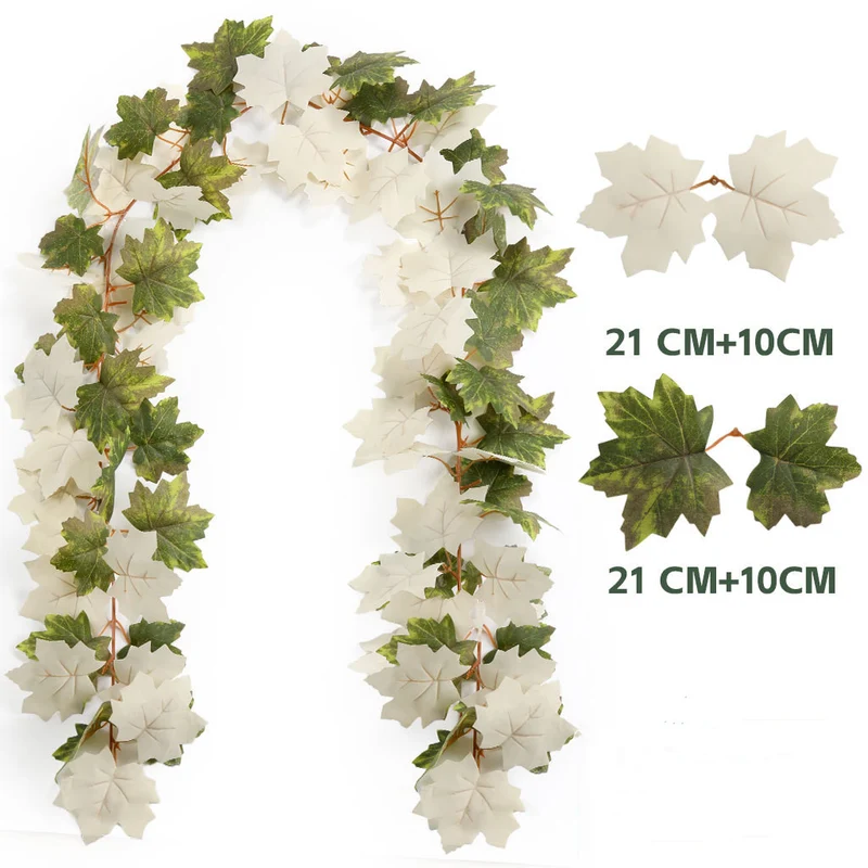 Künstliche Ahornblatt-Ranke 175 cm – Herbst-Deko, Hochzeit, Event, Ladenausstattung – realistisch, wartungsfrei