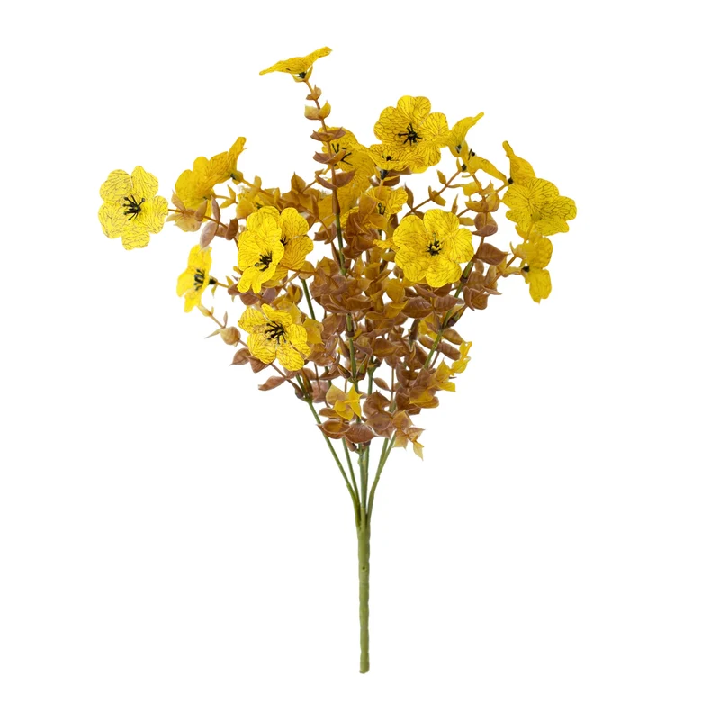 Eukalyptus-Veilchenstrauß, 36 cm, 5 Stück, Kunstblumen für Innen- und Außenbereich, Deko für Hochzeiten, Gärten und Geschäfte