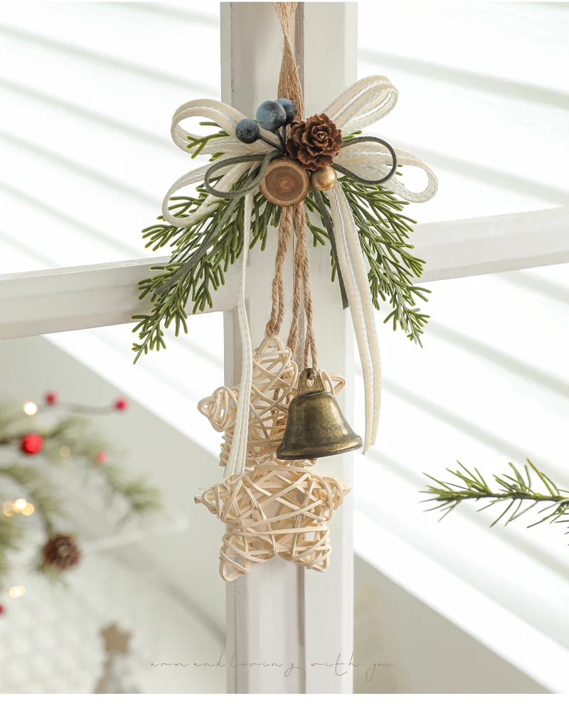 Weihnachtsschmuck Türdekoration Glockenanhänger für Baum, Fenster und Wanddekoration, 9 Stile, 30 cm, Kunststoff, realistische Optik für Festdekoration, Einzelhandel und Großhandel