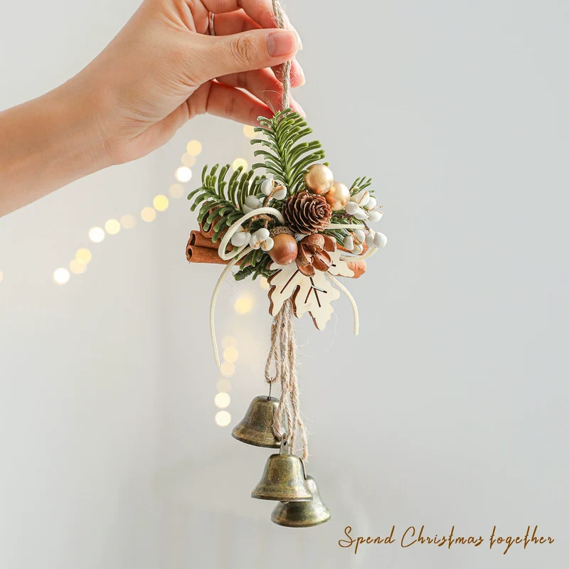Weihnachtsschmuck Türdekoration Glockenanhänger für Baum, Fenster und Wanddekoration, 9 Stile, 30 cm, Kunststoff, realistische Optik für Festdekoration, Einzelhandel und Großhandel
