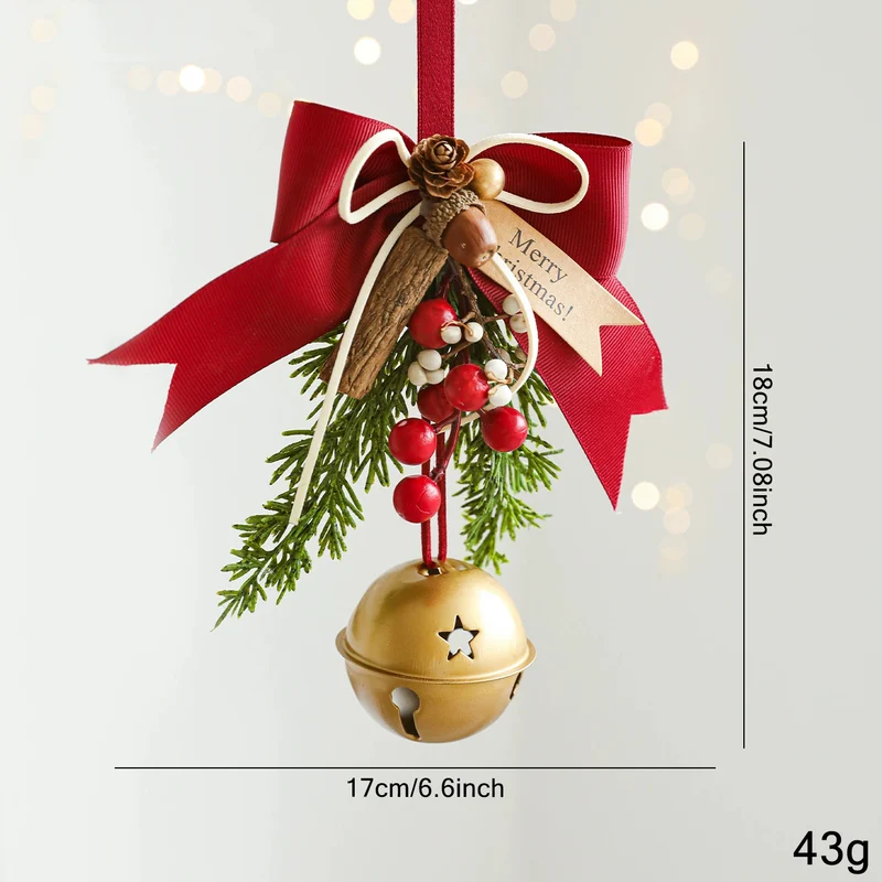 Weihnachtsschmuck Türdekoration Glockenanhänger für Baum, Fenster und Wanddekoration, 9 Stile, 30 cm, Kunststoff, realistische Optik für Festdekoration, Einzelhandel und Großhandel