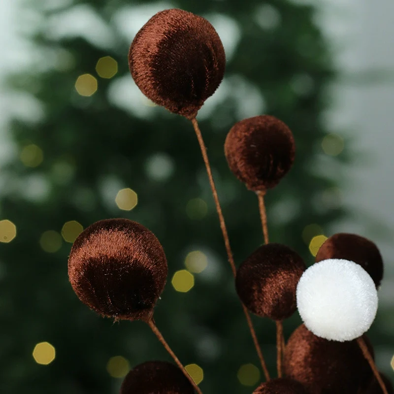 12 Weihnachtskugeln aus Samt für DIY-Dekoration, 55 cm Höhe, 9 Designs, Hotel- & Wohnaccessoires, Hochzeitsdekoration, Ladendekoration