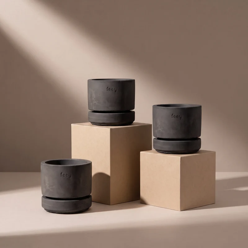 Beton Baby-Topfset 'Kael' (3 Stk.)