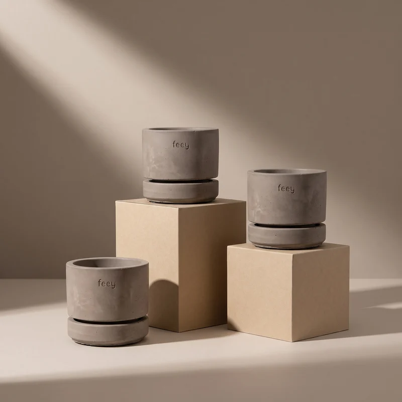 Beton Baby-Topfset 'Kael' (3 Stk.)