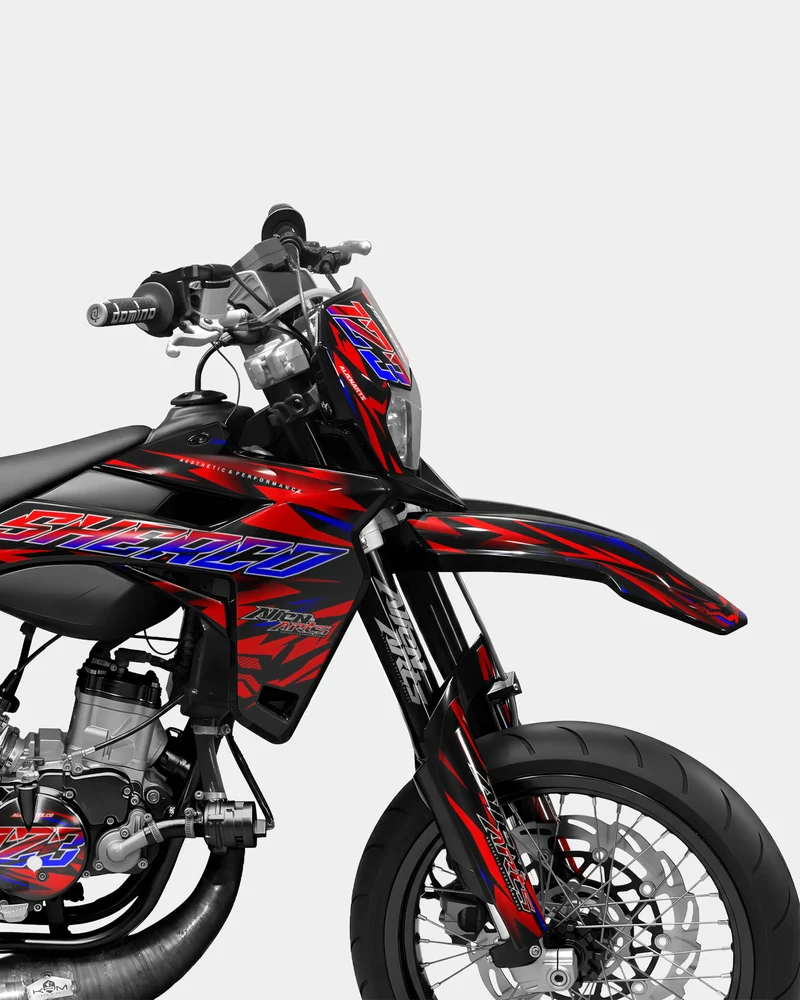 VITRA - Kit deco SHERCO 50cc - Rouge Bleu