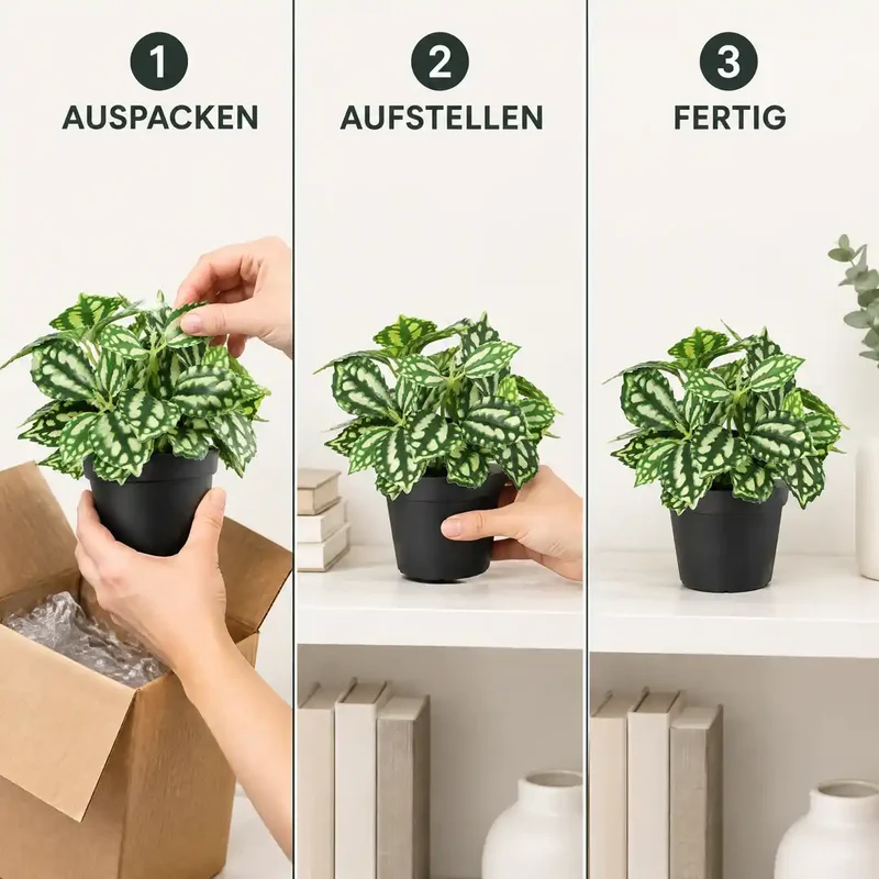 Kunstpflanze klein – künstliche Aluminiumpflanze, 20 cm im Topf