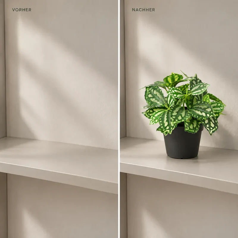 Kunstpflanze klein – künstliche Aluminiumpflanze, 20 cm im Topf
