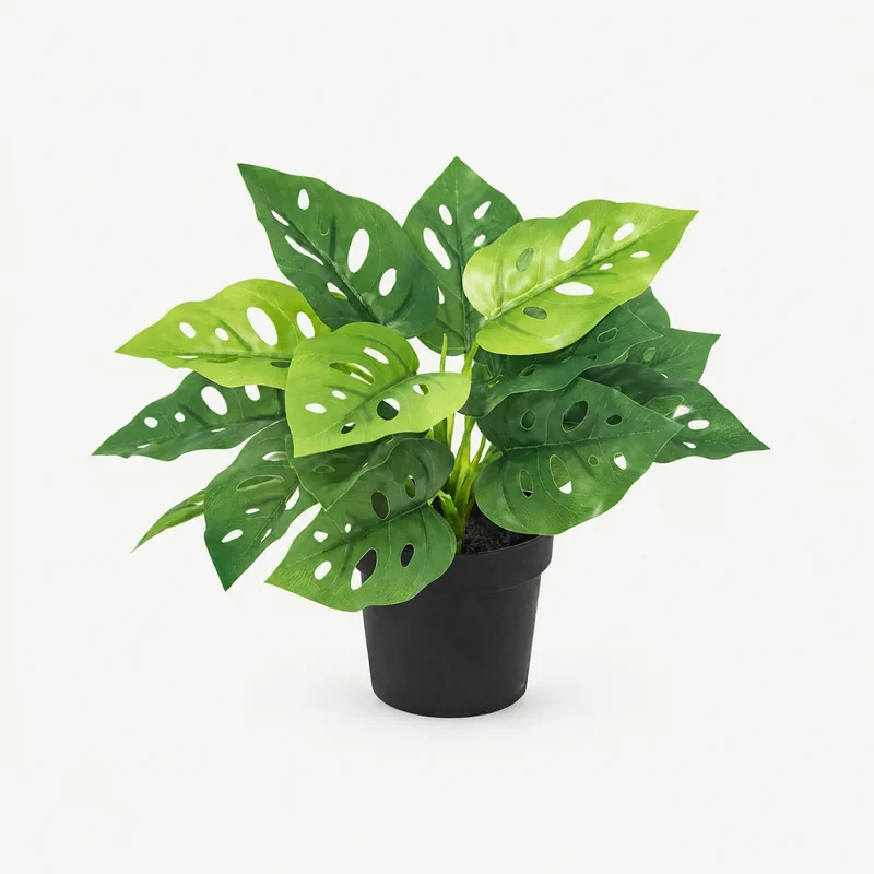 Kunstpflanze klein – künstliche Monstera, 22 cm im Topf