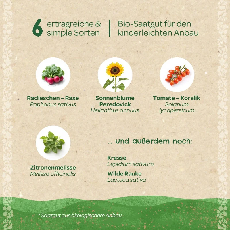 BIO-Saatgut-Set "Kinder-Garten"