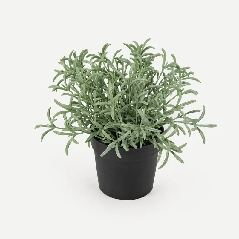 Kunstpflanze klein – künstlicher Currystrauch, 18 cm im Topf
