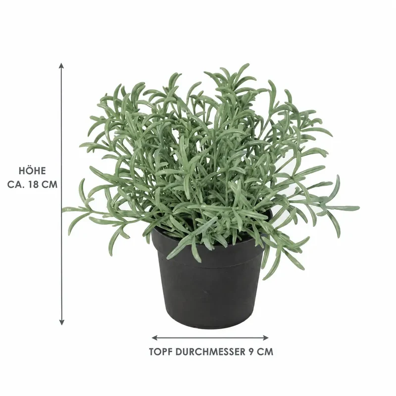 Kunstpflanze klein – künstlicher Currystrauch, 18 cm im Topf