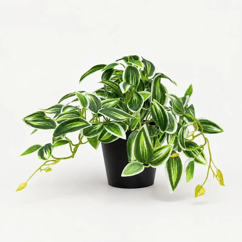 Kunstpflanze klein – künstliche Tradescantia, 17 cm im Topf