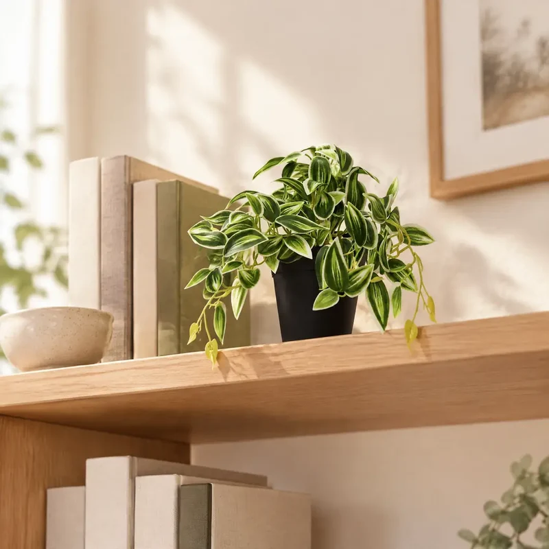 Kunstpflanze klein – künstliche Tradescantia, 17 cm im Topf