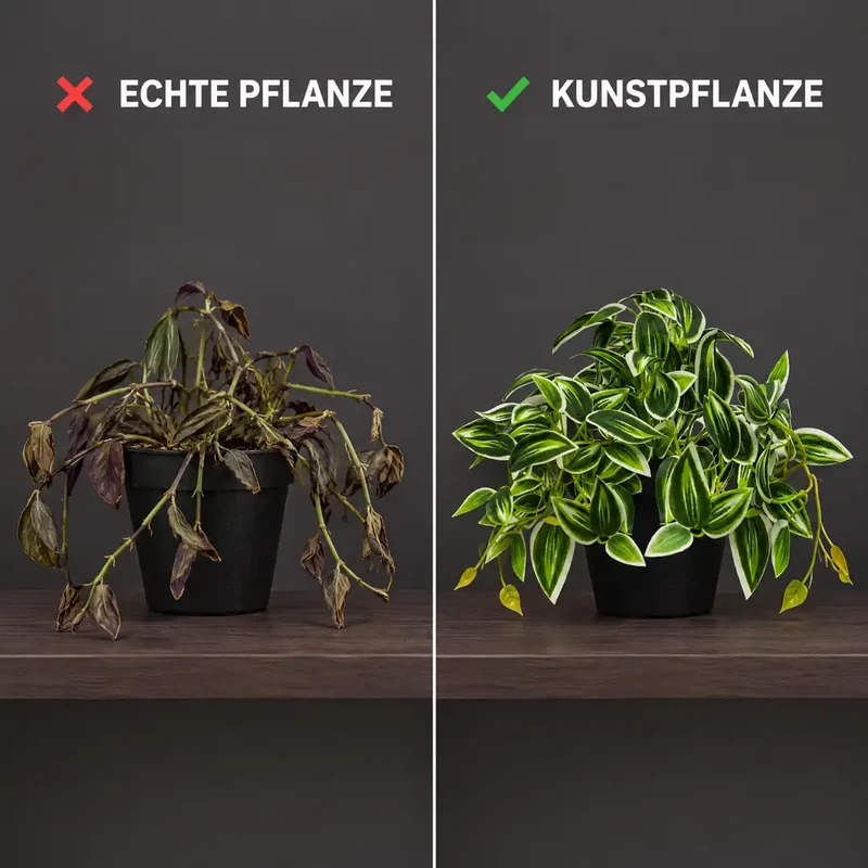Kunstpflanze klein – künstliche Tradescantia, 17 cm im Topf