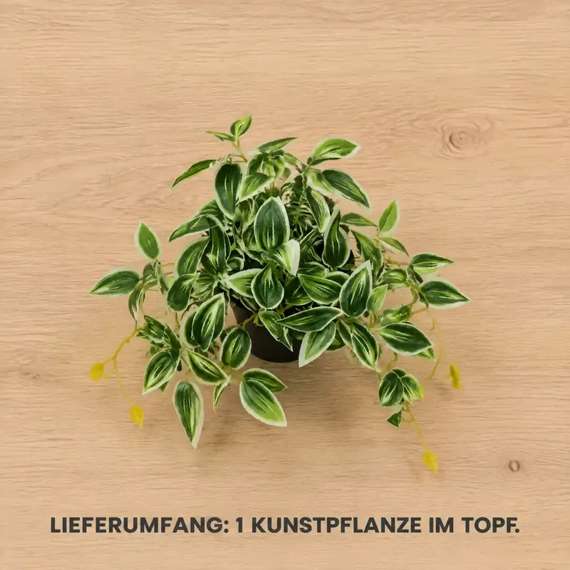 Kunstpflanze klein – künstliche Tradescantia, 17 cm im Topf