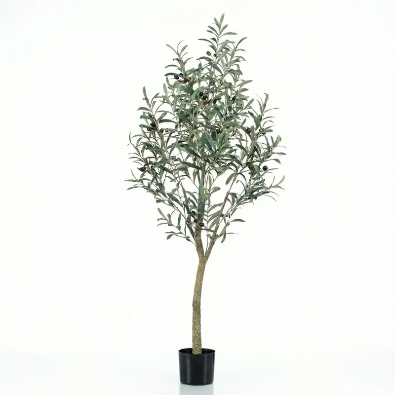 Künstlicher Olivenbaum – große Kunstpflanze im Topf, 140 cm