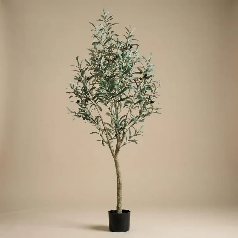 Künstlicher Olivenbaum – große Kunstpflanze im Topf, 140 cm