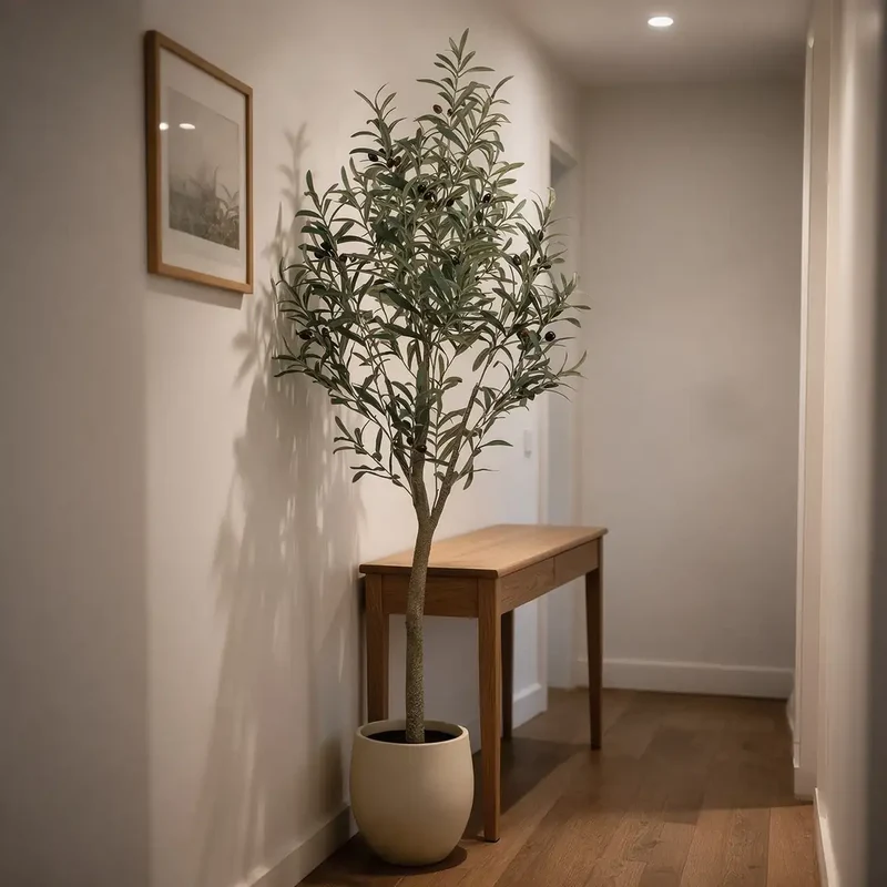 Künstlicher Olivenbaum – große Kunstpflanze im Topf, 140 cm