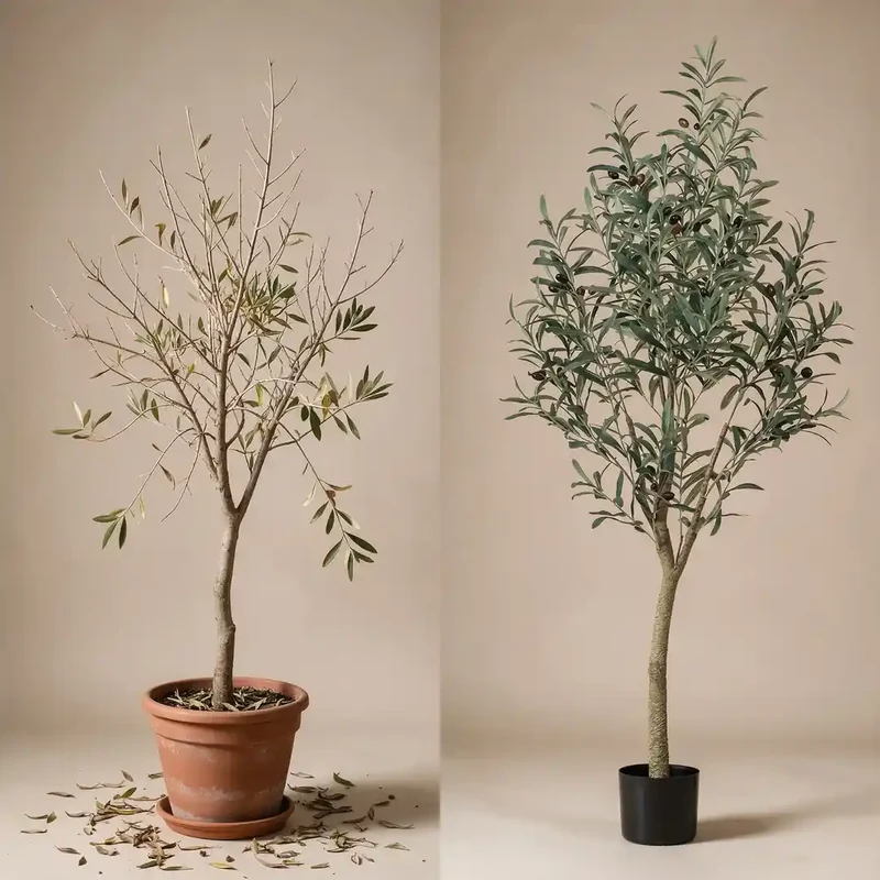 Künstlicher Olivenbaum – große Kunstpflanze im Topf, 140 cm