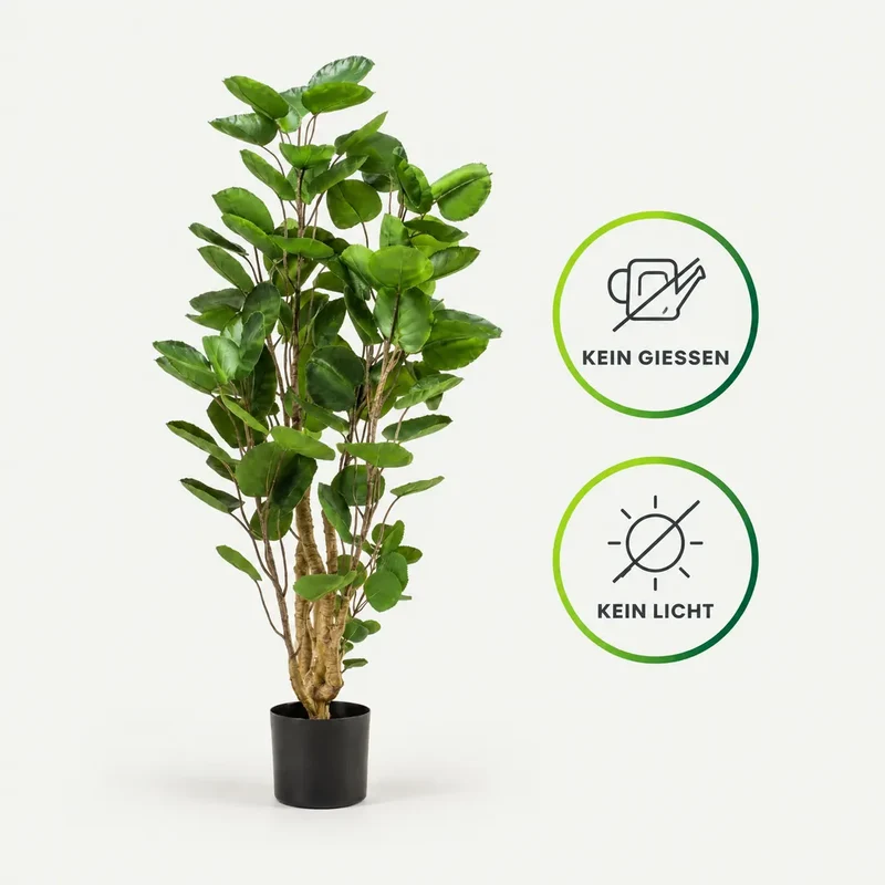Kunstpflanze groß – künstlicher Polysciasbaum, 105 cm im Topf