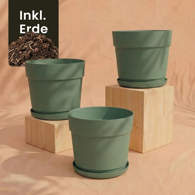 Pflanzkübel-Set 'Bloom' (3× 19)