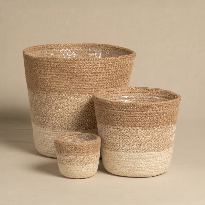 Pflanzenkorb-Set aus Jute (Lapis | 18, 14, 7)