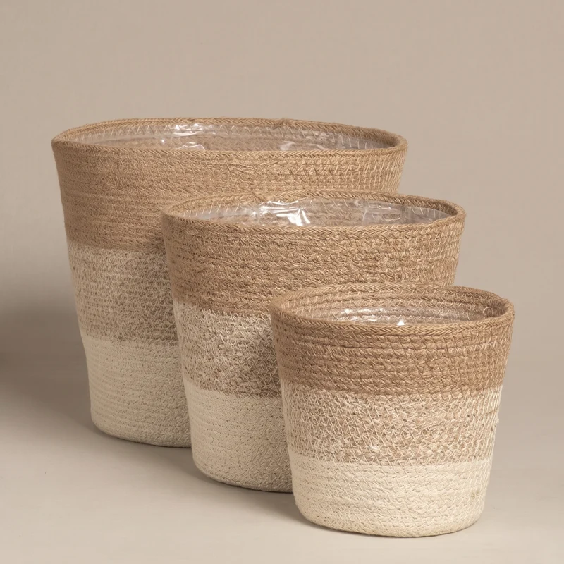 Pflanzenkorb-Set aus Jute (Lapis | 18, 16, 14)