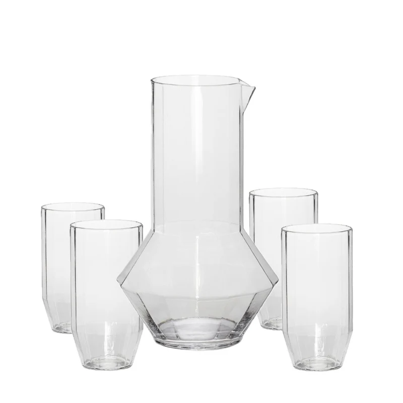 Set Karaffe Aster mit 4 Gläsern - Hübsch Interior