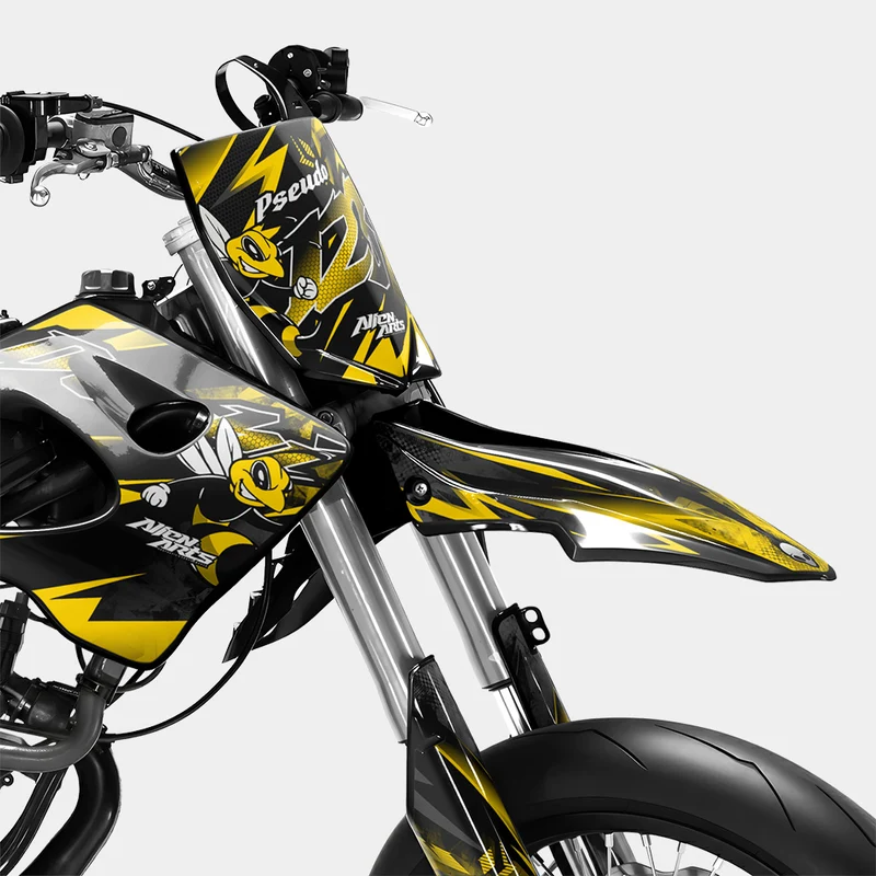 LISSE - Kit deco DERBI 50cc - Jaune Foncé