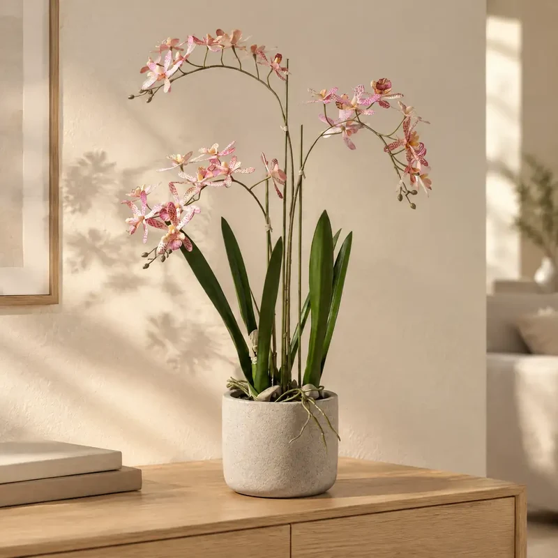 Künstliche Orchidee – Renanthera, 56 cm im Topf