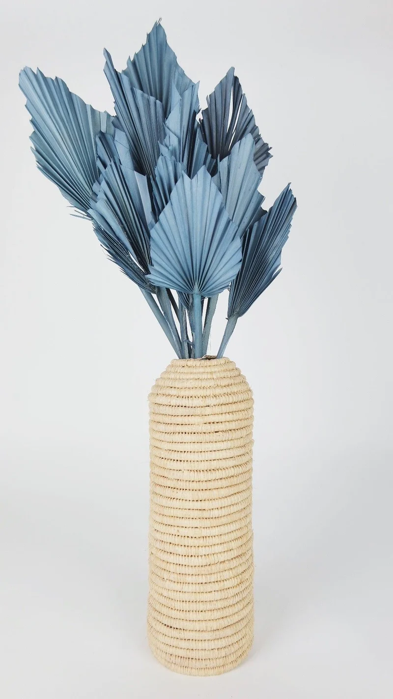 Fächerpalme getrocknet M - 10 Stiele - Blaugrau