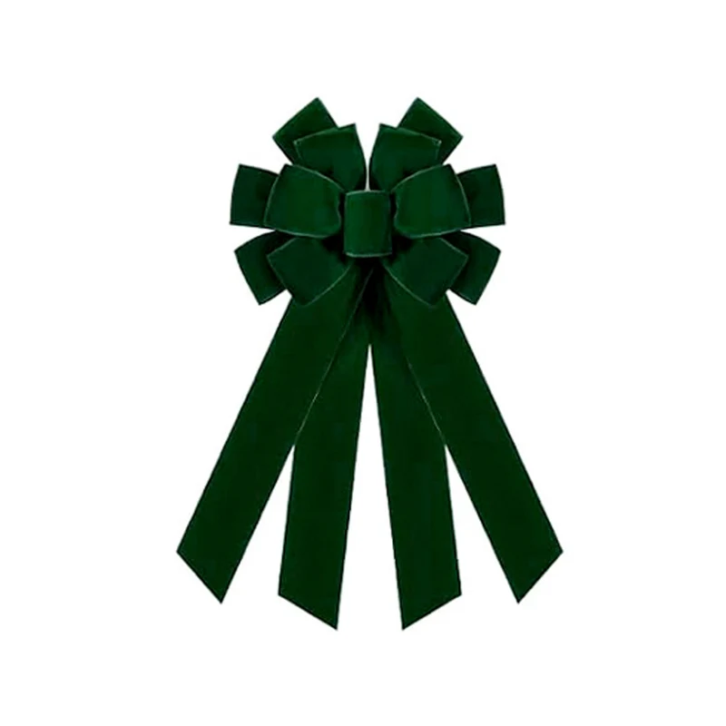 Große Weihnachtsbaumspitze Schleife, 50 cm lang, 28 cm breit – 5 Farben für Tür, Kamin, Treppe, Dekoration